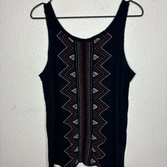 Sundance Women's Sz S Black Tribal Embroidered Blouse, Tank Top - Picture 1 of 6